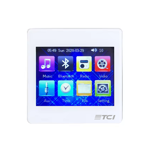 In‑Wall Amplifier 4×25W T‑B425 with 3.5" Screen